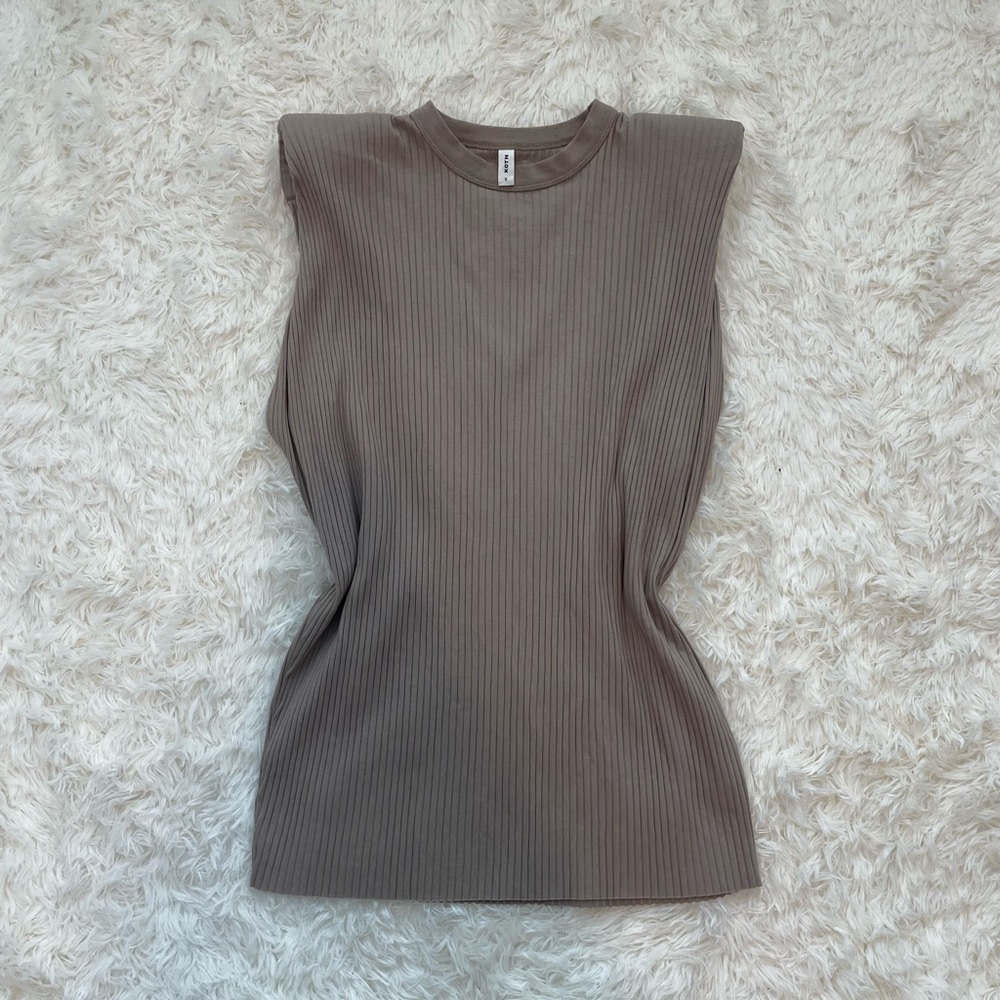 Brown ribbed Kotn tank top